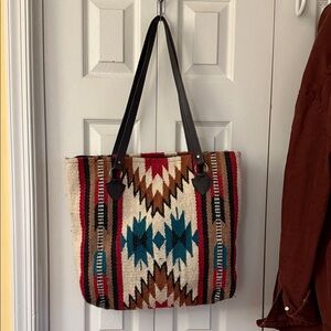 Aztec-Inspired Multicolor Tote Bag